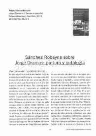 Sánchez Robayna sobre Jorge Oramas: pintura y ontología / por Fernando Castro Borrego | Biblioteca Virtual Miguel de Cervantes