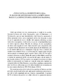 "Toda Castilla a mi rincón me llega". El elogio de Antonio Machado a Azorín desde Baeza y la definición de la identidad nacional
 / Miguel Ángel García | Biblioteca Virtual Miguel de Cervantes