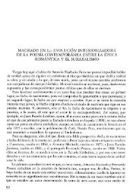 Machado en la evolución interiorizadora de la poesía contemporánea entre la época romántica y el surrealismo / Carlos Bousoño | Biblioteca Virtual Miguel de Cervantes