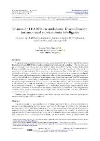 30 años de LEADER en Andalucía. Diversificación, turismo rural y crecimiento inteligente / Cristina Nieto Figueras, Francisco José Cantarero Prados, Pablo Enrique Sayago | Biblioteca Virtual Miguel de Cervantes