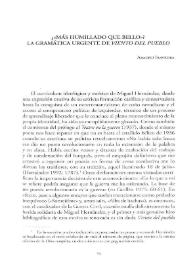 ¿"Más humillado que bello"? La gramática urgente de "Viento del pueblo"  / Araceli Iravedra | Biblioteca Virtual Miguel de Cervantes