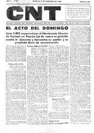 CNT : Órgano Oficial del Comité Nacional del Movimiento Libertario en Francia [Primera época]. Año I, núm. 8, 4 de noviembre de 1944 | Biblioteca Virtual Miguel de Cervantes