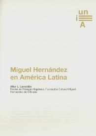 Miguel Hernández en América Latina / Aitor L. Larrabide | Biblioteca Virtual Miguel de Cervantes