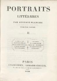 Portraits littéraires. II / par Gustave Planche | Biblioteca Virtual Miguel de Cervantes