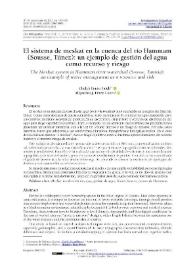 El sistema de meskat en la cuenca del río Hammam (Sousse, Túnez): un ejemplo de gestión del agua como recurso y riesgo / Ghaleb Fansa, Alejandro J. Pérez Cueva | Biblioteca Virtual Miguel de Cervantes