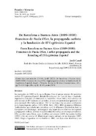 De Barcelona a Buenos Aires (1889-1898): Francisco de Paula Oller, la propaganda carlista y la fundación de "El Legitimista Español" / Jordi Canal | Biblioteca Virtual Miguel de Cervantes