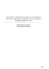 La mujer y la defensa de la paz en los artículos publicados por Isabel Oyarzábal en "El Sol" sobre la I Guerra Mundial / Laura Palomo Alepuz | Biblioteca Virtual Miguel de Cervantes