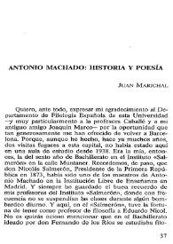 Antonio Machado: historia y poesía / Juan Marichal | Biblioteca Virtual Miguel de Cervantes