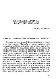 La metafísica poética de Antonio Machado / Antonio Vilanova | Biblioteca Virtual Miguel de Cervantes