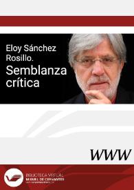 Eloy Sánchez Rosillo. Semblanza crítica / Fernando Yubero Ferrero | Biblioteca Virtual Miguel de Cervantes