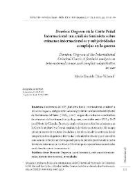 Dominic Ongwen en la Corte Penal Internacional: un análisis feminista sobre crímenes internacionales y subjetividades complejas en la guerra  / María Daniela Díaz Villamil | Biblioteca Virtual Miguel de Cervantes