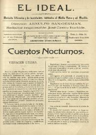 El Ideal : revista literaria y de variedades dedicada al bello sexo y al pueblo. Tomo I, núm. 34, 11 de septiembre de 1904 | Biblioteca Virtual Miguel de Cervantes