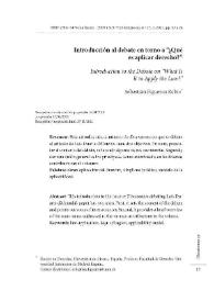 Introducción al debate en torno a “¿Qué es aplicar derecho?”  / Sebastián Figueroa Rubio 	 | Biblioteca Virtual Miguel de Cervantes