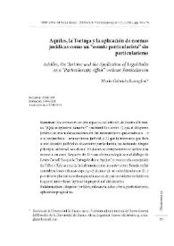 Aquiles, la Tortuga y la aplicación de normas jurídicas como un “asunto particularista” sin particularismo  / Gabriela Scataglini  | Biblioteca Virtual Miguel de Cervantes