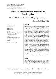 Sobre los límites al deber de lealtad de los abogados / Horacio-José Alonso Vidal | Biblioteca Virtual Miguel de Cervantes