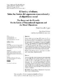 El barón y el tábano. Sobre los límites del argumento trascendental y el objetivismo moral / Daniel González Lagier | Biblioteca Virtual Miguel de Cervantes