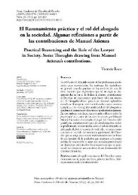 El Razonamiento práctico y el rol del abogado en la sociedad. Algunas reflexiones a partir de las contribuciones de Manuel Atienza / Victoria Roca | Biblioteca Virtual Miguel de Cervantes