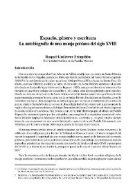 Espacio, género y escritura. La autobiografía de una monja poblana del siglo XVIII / Raquel Gutiérrez Estupiñán      | Biblioteca Virtual Miguel de Cervantes