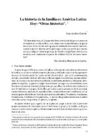 La historia de la familia en América Latina Hoy: "Otras historias" / Juan Andreo García | Biblioteca Virtual Miguel de Cervantes