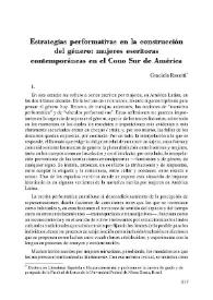 Estrategias performativas en la construcción del género: mujeres escritoras contemporáneas en el Cono Sur de América  / Graciela Ravetti | Biblioteca Virtual Miguel de Cervantes