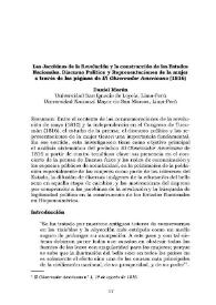 Las jacobinas de la revolución y la construcción de los estados nacionales. Discurso político y representaciones de la mujer a través de las páginas de "El Observador Americano" (1816) / Daniel Morán | Biblioteca Virtual Miguel de Cervantes