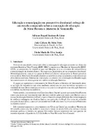 Educação e emancipação em perspectiva decolonial: esboço de um estudo comparado sobre a concepção de educação de Nísia Floresta e Marietta de Veintemilla / Adriane Raquel Santana de Lima, João Colares da Mota Neto, Sônia Maria da Silva Araújo     | Biblioteca Virtual Miguel de Cervantes