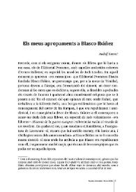 Els meus apropaments a Blasco Ibáñez   / Rodolf Sirera | Biblioteca Virtual Miguel de Cervantes