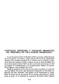 Contexto religioso y mensaje profético de "Historia de una pasión argentina"  
 / Enrique Fernández
	 | Biblioteca Virtual Miguel de Cervantes