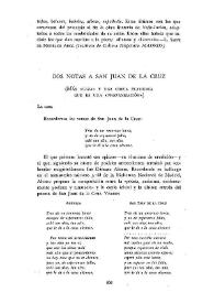 Dos notas a San Juan de la Cruz (Más "Caza" y una copla flamenca que es una "Profanación") / por Arturo Serrano-Plaja | Biblioteca Virtual Miguel de Cervantes