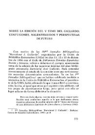 Sobre la edición del V tomo del Gallardo: confusiones, malentendidos y perspectivas de futuro / Xavier AGenjo Bullón y Carmen Cuevas Blanco | Biblioteca Virtual Miguel de Cervantes