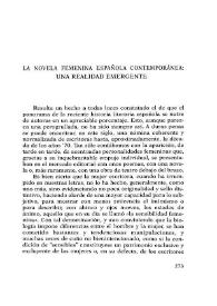 La novela femenina española contemporánea: una realidad emergente  / José Luis Campal Fernández | Biblioteca Virtual Miguel de Cervantes