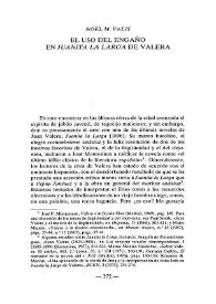 El uso del engaño en "Juanita la Larga" de Valera  / Nöel M. Valis  | Biblioteca Virtual Miguel de Cervantes