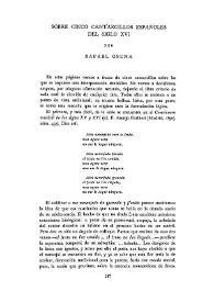 Sobre cinco cantarcillos españoles del siglo XVI  / por Rafael Osuna | Biblioteca Virtual Miguel de Cervantes