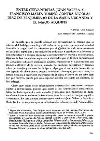 Entre cervantistas. Juan Valera y Francisco María Tubino contra Nicolás Díaz de Benjumea (o de la sabia Urganda y el mago Alquife)  / Antonio Cruz Casado | Biblioteca Virtual Miguel de Cervantes