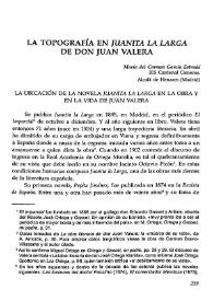 La topografía en “Juanita la Larga” de don Juan Valera  / María del Carmen García Estradé | Biblioteca Virtual Miguel de Cervantes