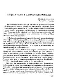 Don Juan Valera y el romanticismo español  / María Jesús Moreno Solís | Biblioteca Virtual Miguel de Cervantes