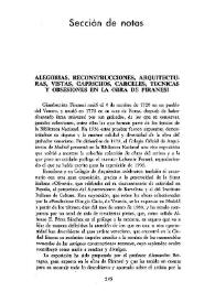 Alegorías, reconstrucciones, arquitecturas, vistas, caprichos, cárceles, técnicas y obsesiones en la obra de Piranesi  / Raúl Chavarri    | Biblioteca Virtual Miguel de Cervantes