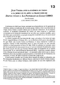 Juan Valera ante la polémica en torno a la moral en el arte: la traducción de "Dafnis y Cloe" o "Las Pastorales de Longo" (1880)  / Pura Fernández | Biblioteca Virtual Miguel de Cervantes