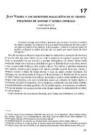 Juan Valera y los escritores malagueños de su tiempo: relaciones de amistad y crítica literaria  / Amparo Quiles Faz | Biblioteca Virtual Miguel de Cervantes