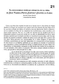 La religiosidad popular andaluza en la obra de Juan Valera: “Pepita Jiménez” y “Juanita la Larga”  / Amelina Correa Ramón | Biblioteca Virtual Miguel de Cervantes