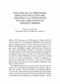 Defensa de la sabinidad. (De)construcción del arraigo y la hispanidad en las canciones de Joaquín Sabina / Rocío Ortuño Casanova  | Biblioteca Virtual Miguel de Cervantes