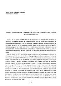 Aspect littéraire de l'émigration libérale espagnole en France. Quelques exemples / María José Alonso Seoane | Biblioteca Virtual Miguel de Cervantes