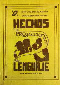 Hechos y Proyecciones del Lenguaje. Núm. 1, 1986 | Biblioteca Virtual Miguel de Cervantes