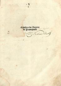 De regimine principium libri tres / Egidius ; prolg. Gregorio de la Compasión  | Biblioteca Virtual Miguel de Cervantes