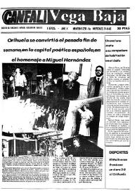 Orihuela se convirtió el pasado fin de semana en la capital poética española en el homenaje a Miguel Hernández ["Canfali Vega Baja", 1982] / fotos y texto Javier Soto | Biblioteca Virtual Miguel de Cervantes