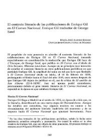 El contexto literario de las publicaciones de Enrique Gil en "El Correo Nacional". Enrique Gil traductor de George Sand / María José Alonso Seoane | Biblioteca Virtual Miguel de Cervantes