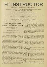 El Instructor : Periódico científico y literario consagrado á la difusión de las Ciencias Agrícolas y sus ramos anexos. Año XIII, núm. 4, agosto de 1896 | Biblioteca Virtual Miguel de Cervantes