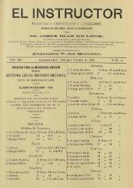 El Instructor : Periódico científico y literario consagrado á la difusión de las Ciencias Agrícolas y sus ramos anexos. Año XIV, núm. 10, febrero de 1898 | Biblioteca Virtual Miguel de Cervantes