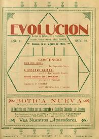 Evolución : revista ilustrada de información y variedades. Año II, núm. 76, 12 de agosto de 1923 | Biblioteca Virtual Miguel de Cervantes