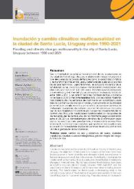 Inundación y cambio climático: multicausalidad en la ciudad de Santa Lucía, Uruguay entre 1990-2021 / Lucía Eluén, Marcel Achkar, Feline Schön | Biblioteca Virtual Miguel de Cervantes